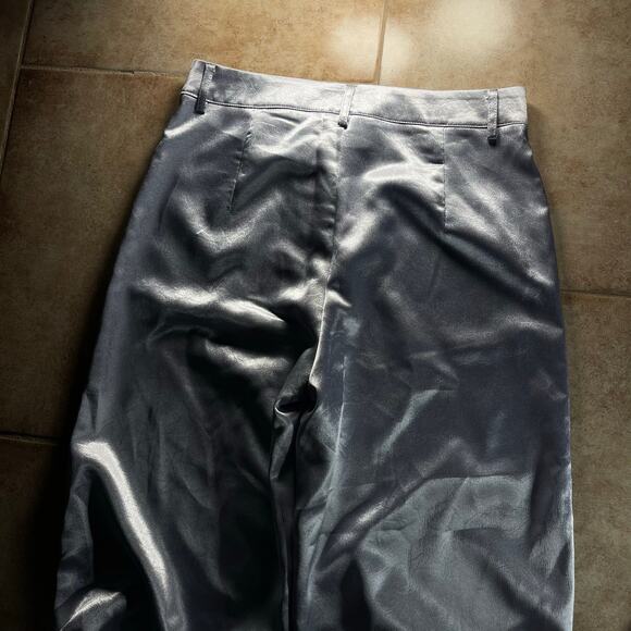 Gothic Crotch Print Silver Baggy Pants - Picture 6 of 10